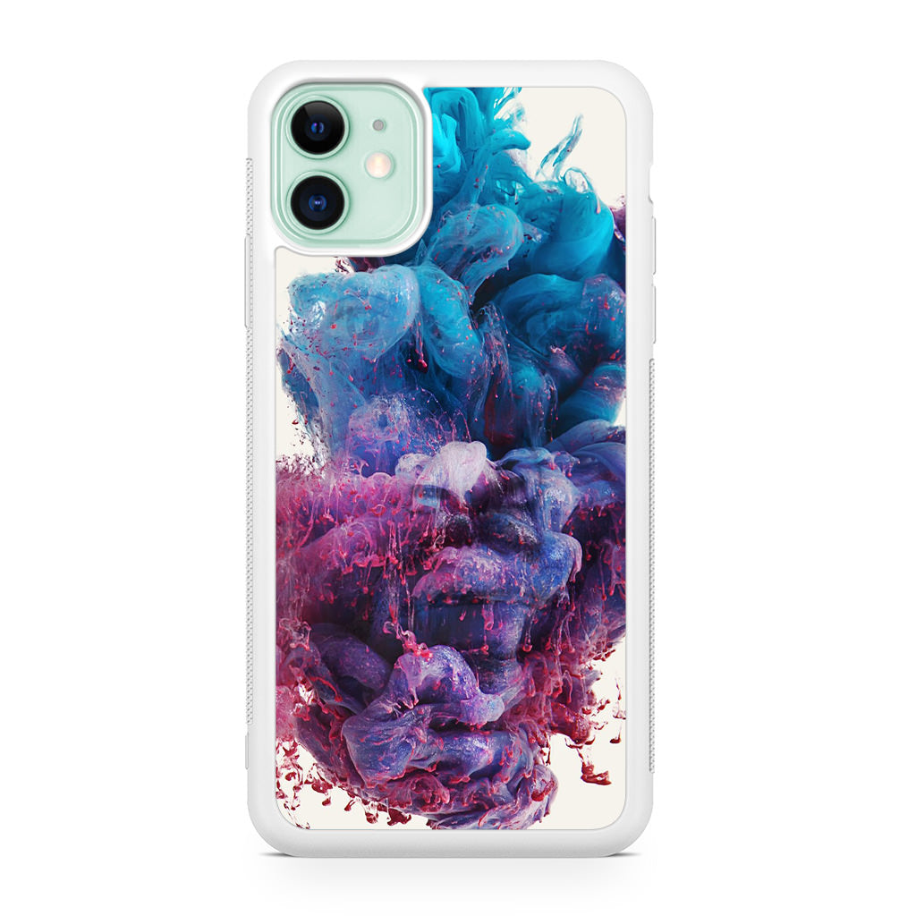Colorful Dust Art on White iPhone 11 Case