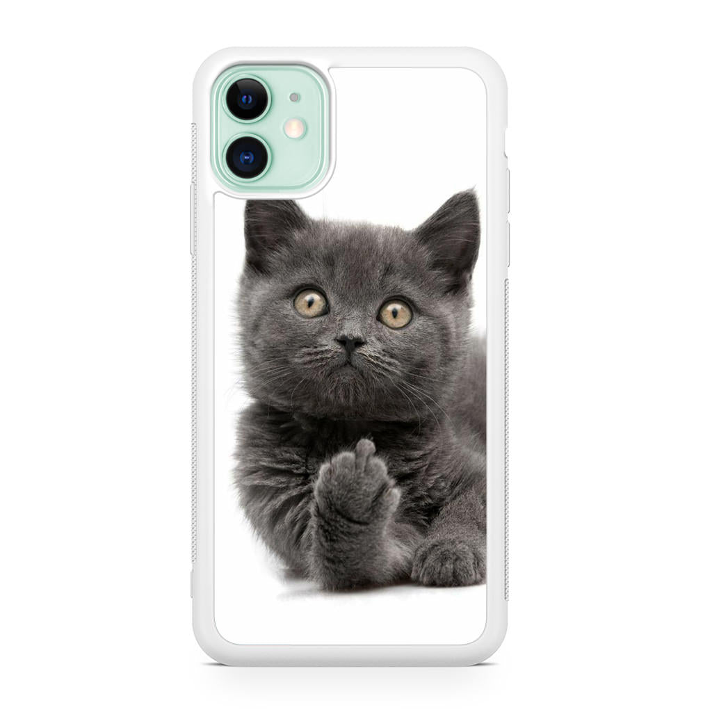 Finger British Shorthair Cat iPhone 11 Case