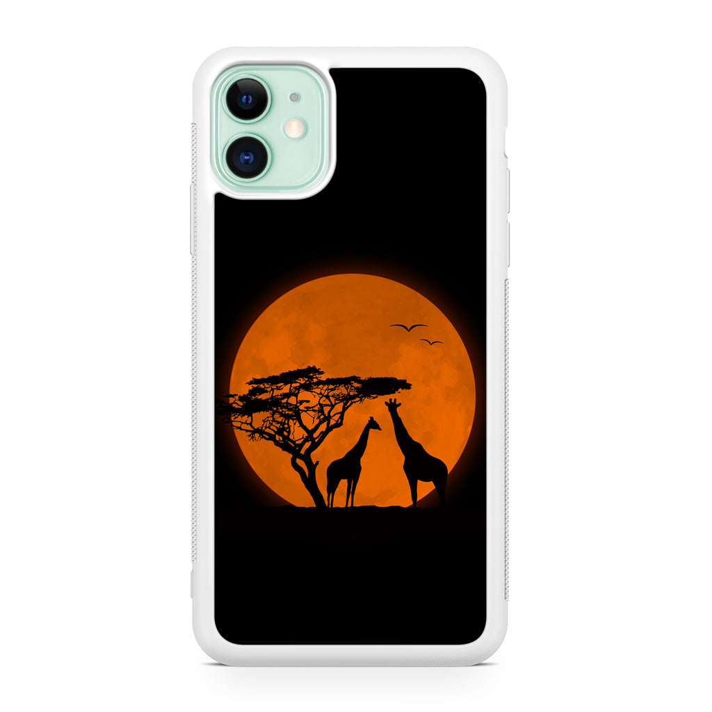 Giraffes Silhouette iPhone 11 Case