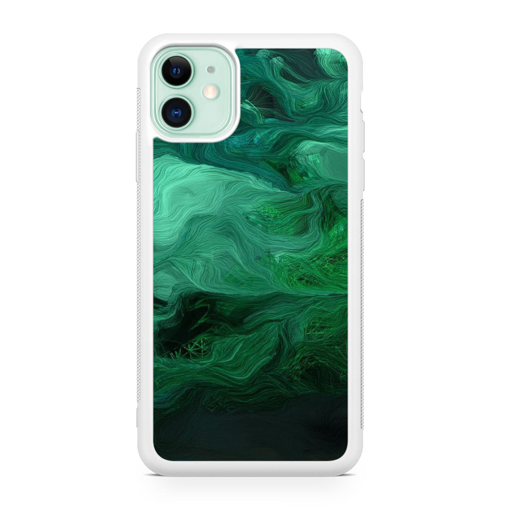 Green Abstract Art iPhone 11 Case