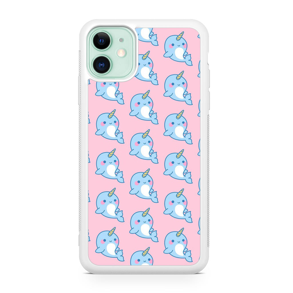 Horned Whales Pattern iPhone 12 Case