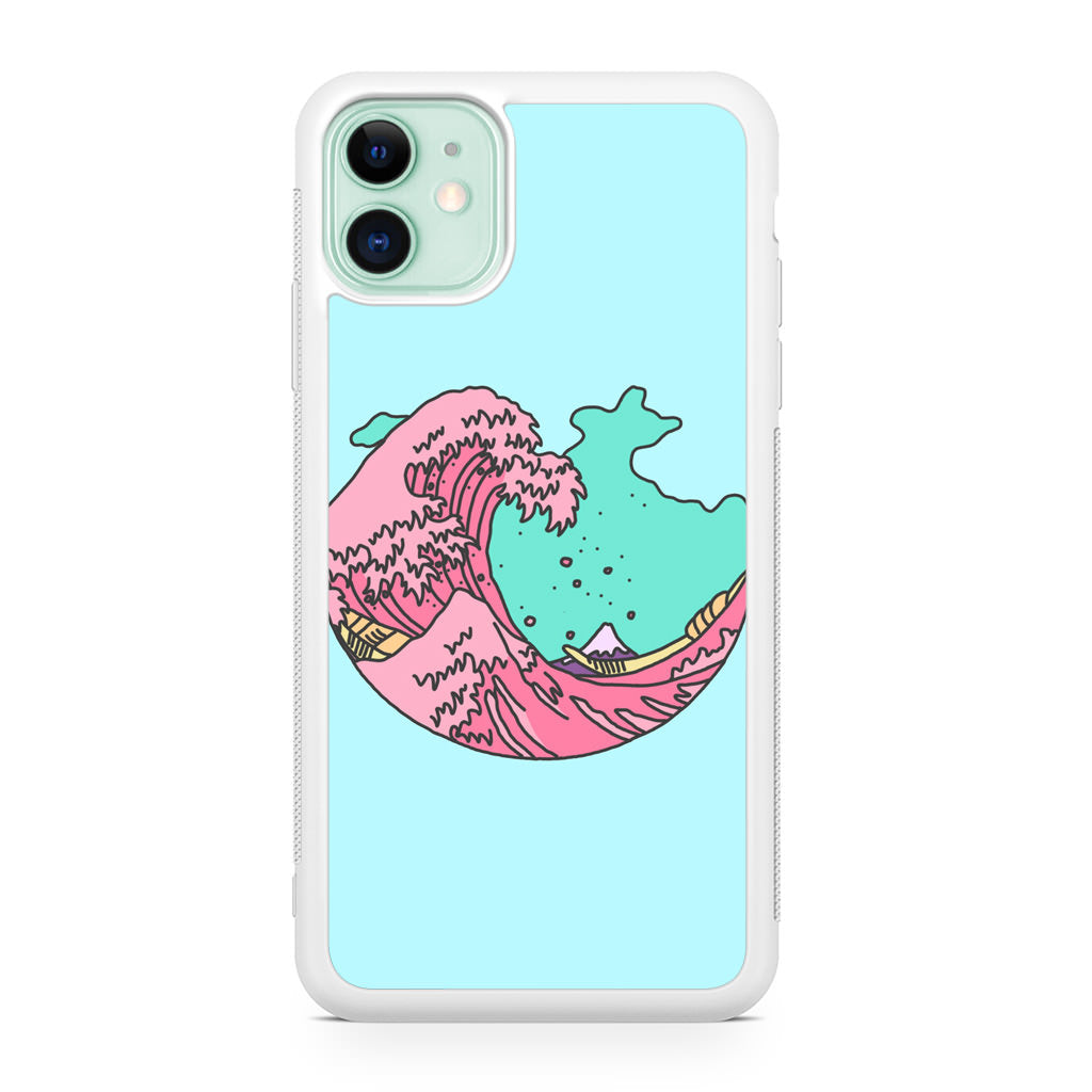 Japanese Pastel Wave iPhone 11 Case