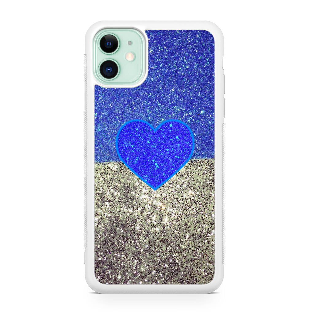 Love Glitter Blue and Grey iPhone 11 Case