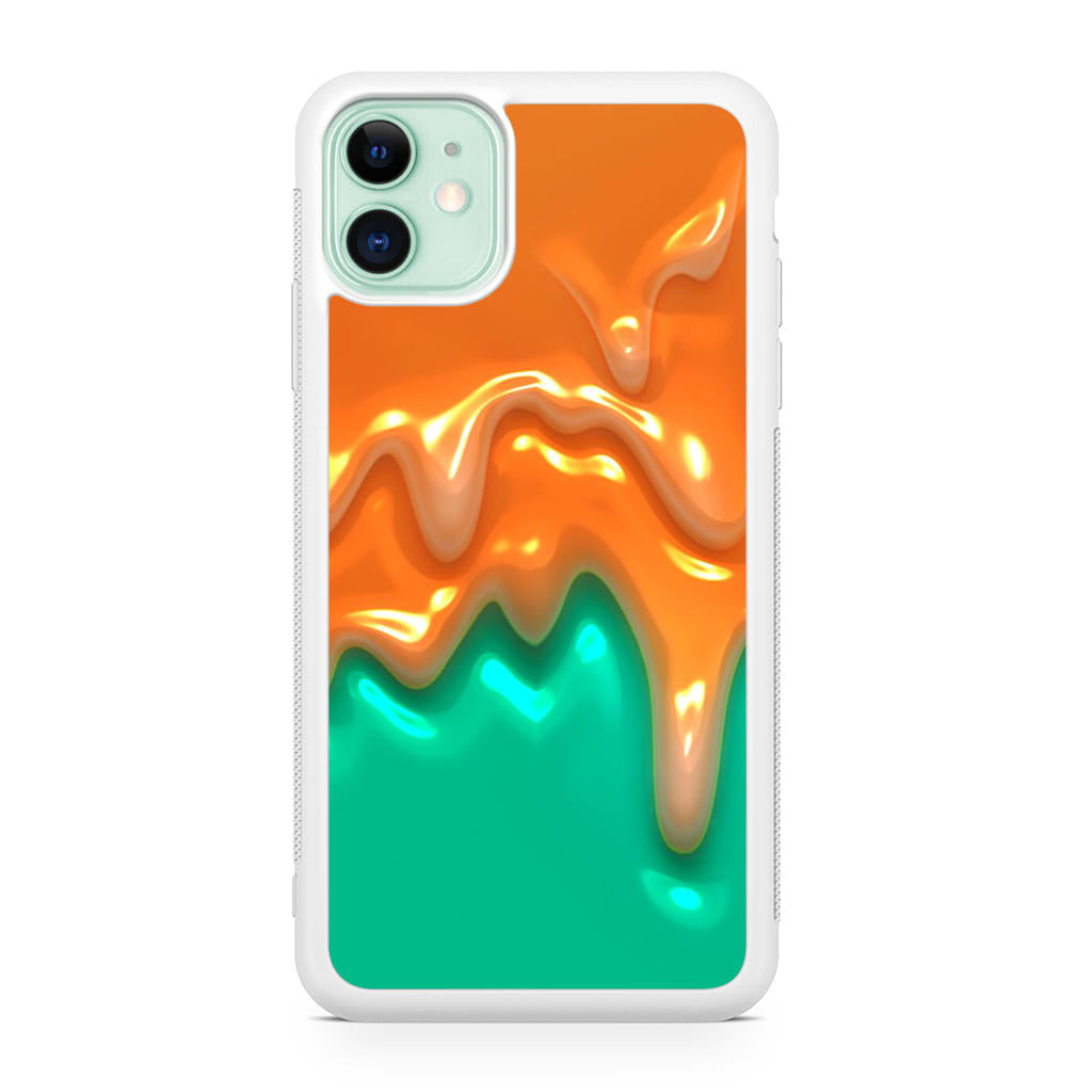 Orange Paint Dripping iPhone 11 Case