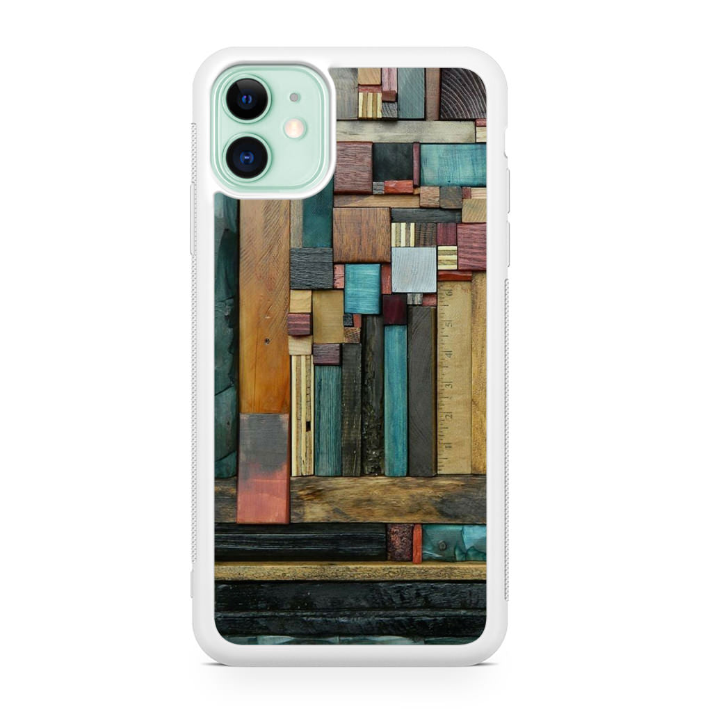 Painted Abstract Wood Sculptures iPhone 11 Case