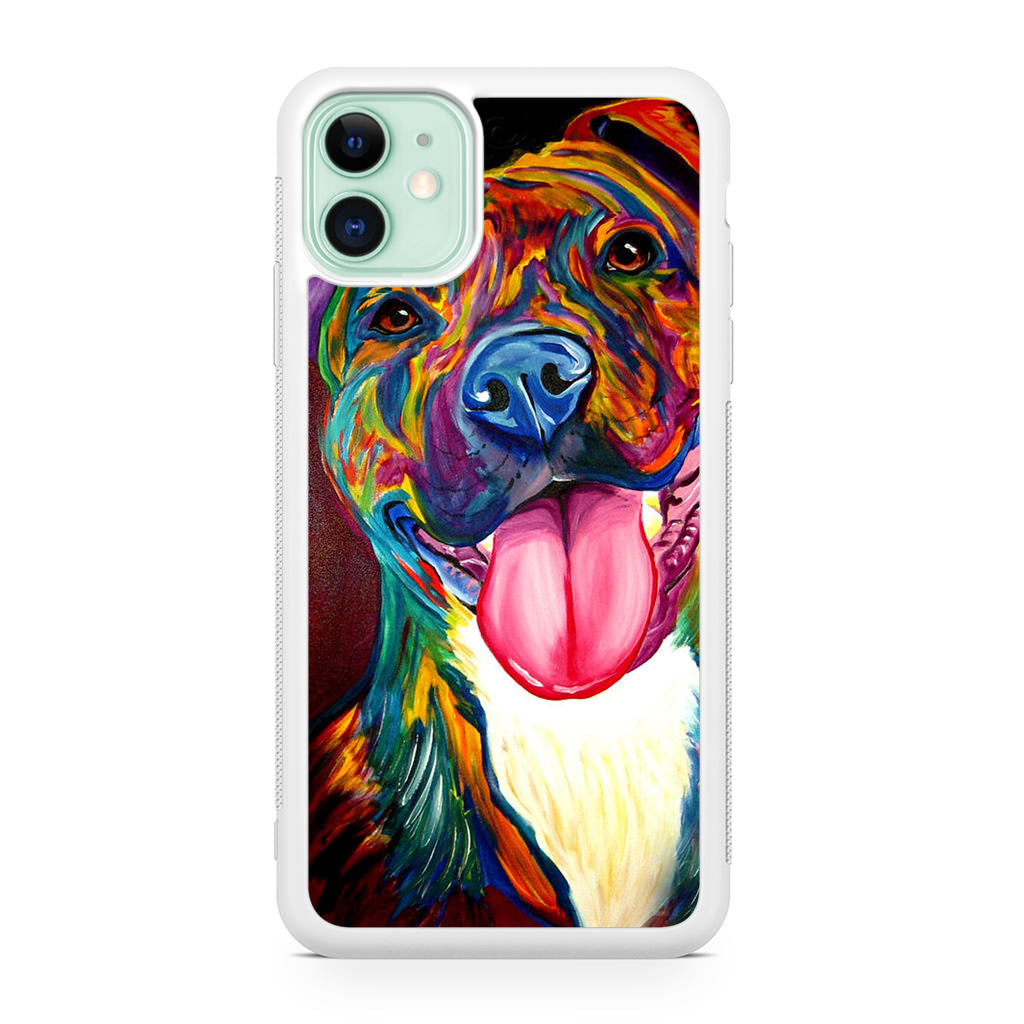 Pitbull Painting Art iPhone 11 Case