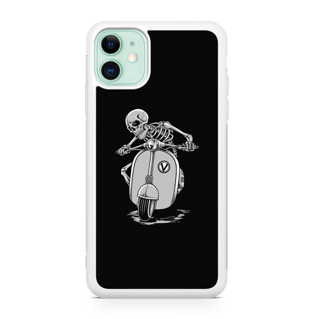 Skeleton Rides Scooter iPhone 11 Case