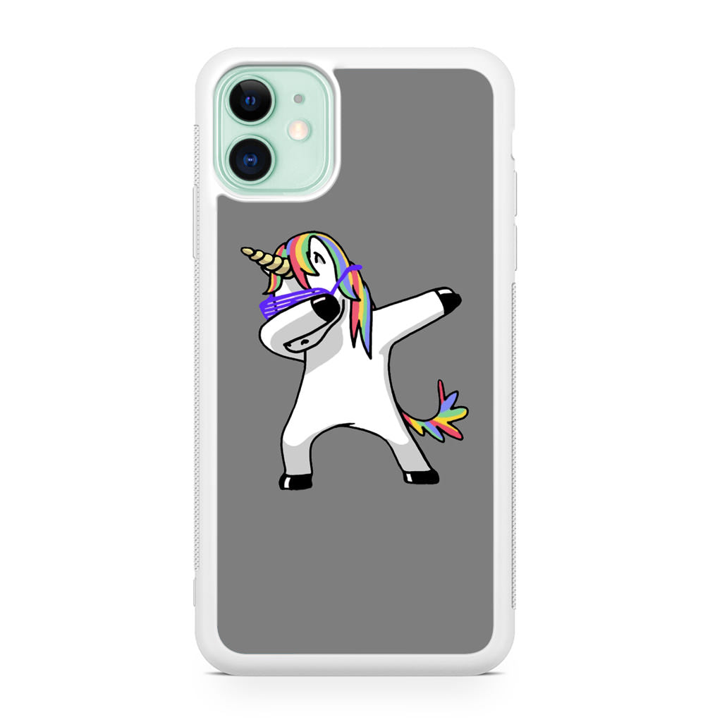 Unicorn Dabbing Grey iPhone 12 Case