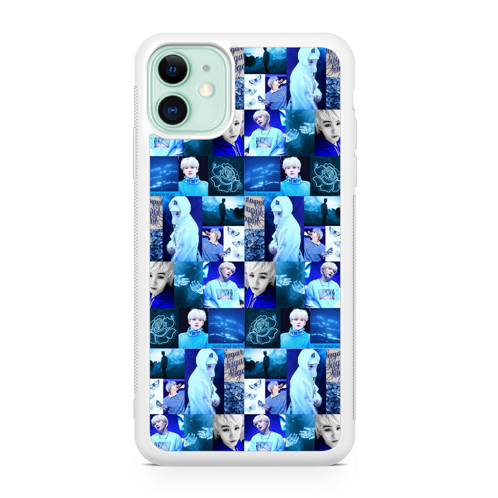 BTS Suga Blue Aesthetic Collage iPhone 12 Case