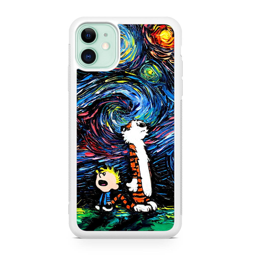 Calvin Art At Starry Night iPhone 12 Case