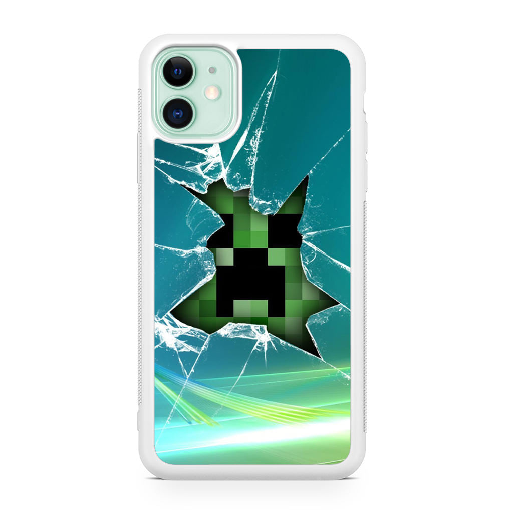 Creeper Glass Broken Green iPhone 12 Case