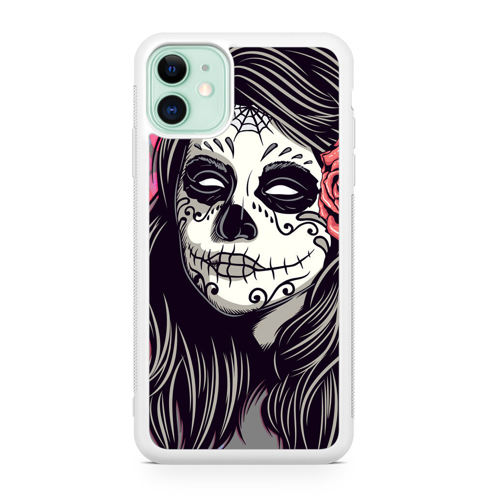 Girl Skull Flower iPhone 12 Case