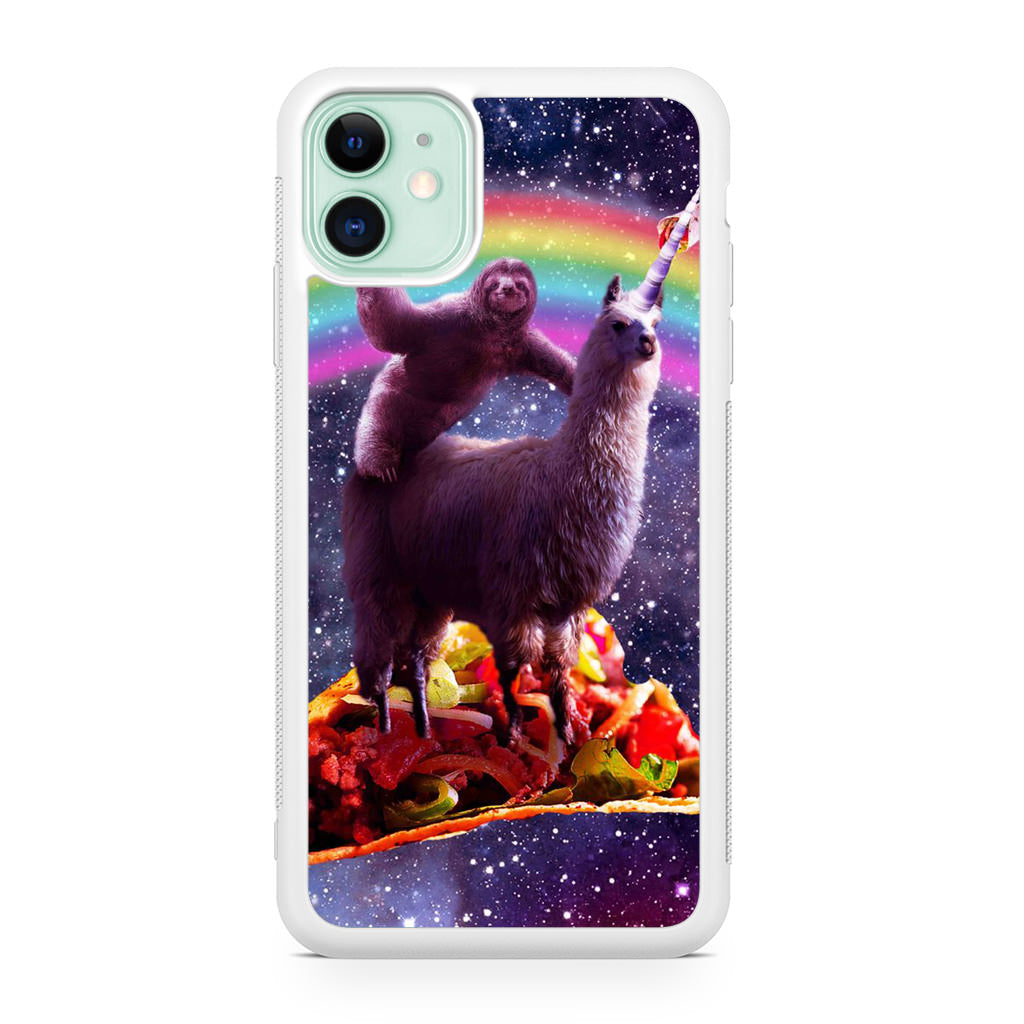 LLama And Sloth On Space iPhone 11 Case