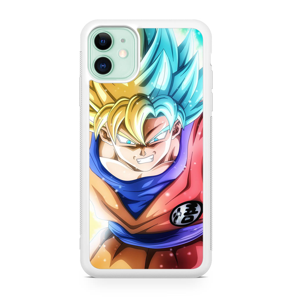 Goku SSJ 1 to SSJ Blue iPhone 11 Case