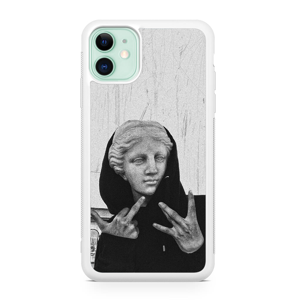 Greek Statue Wearing Hoodie iPhone 11 Case