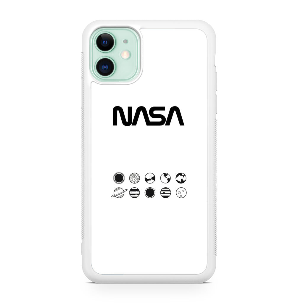 NASA Minimalist White iPhone 11 Case