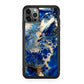 Abstract Golden Blue Paint Art iPhone 12 Pro Case