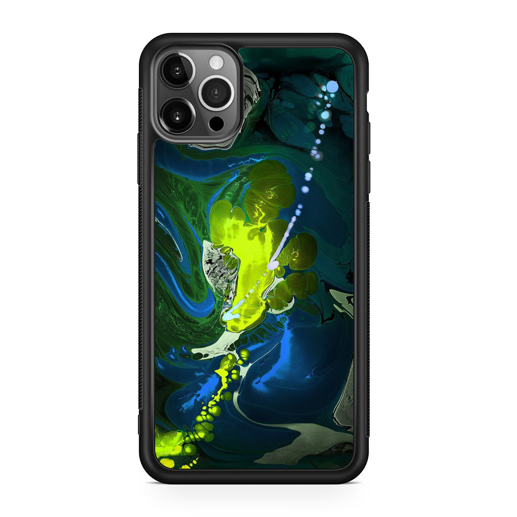 Abstract Green Blue Art iPhone 12 Pro Case
