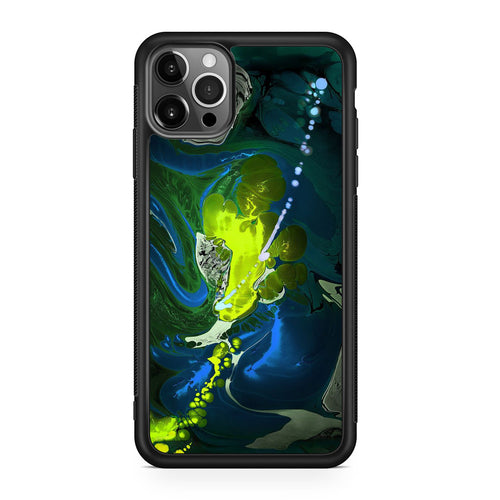 Abstract Green Blue Art iPhone 12 Pro Case