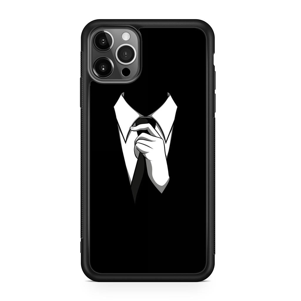 Anonymous Black White Tie iPhone 12 Pro Case