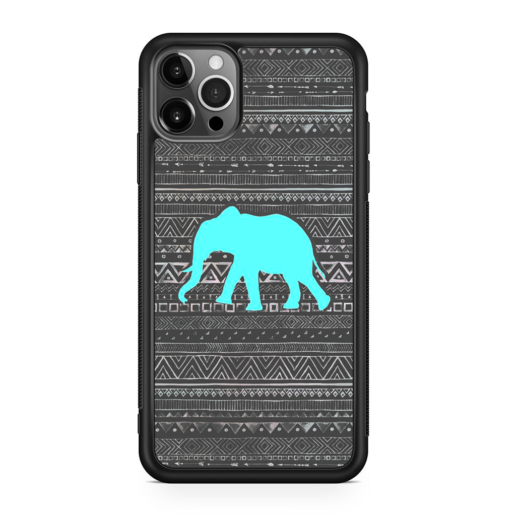 Aztec Elephant Turquoise iPhone 12 Pro Case