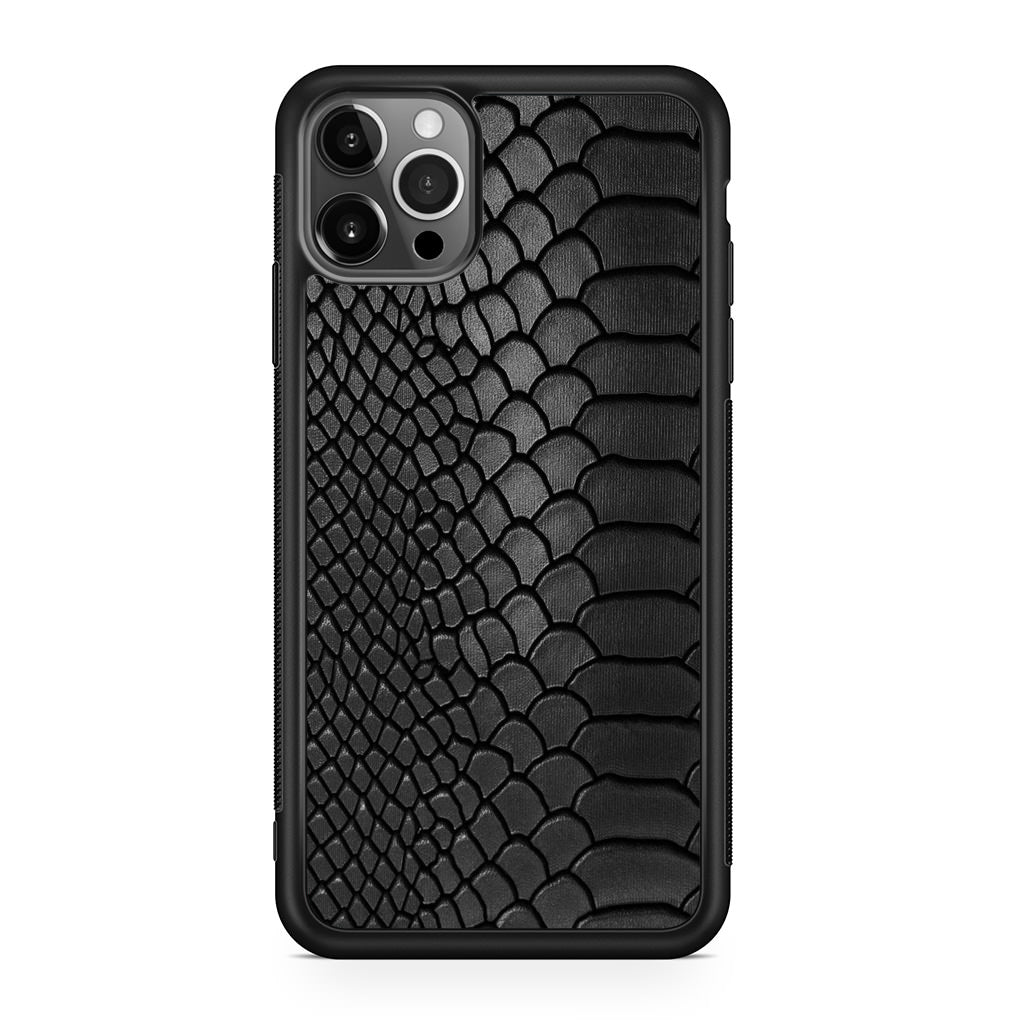 Black Snake Skin Texture iPhone 12 Pro Case