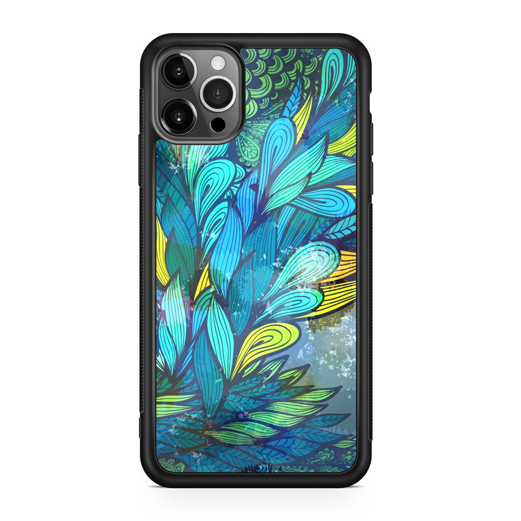 Colorful Art in Blue iPhone 12 Pro Case