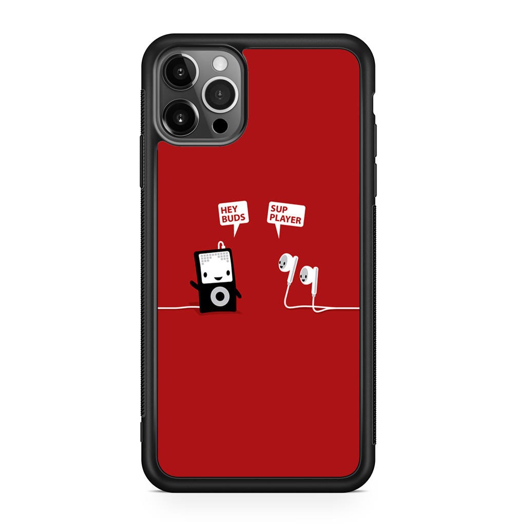 Funny Music Headphones Player Buds iPhone 12 Pro Case
