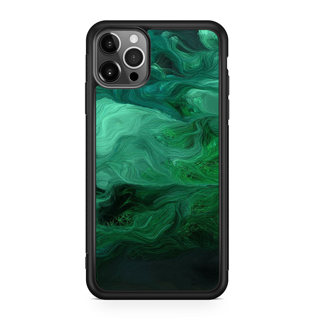 Green Abstract Art iPhone 12 Pro Max Case