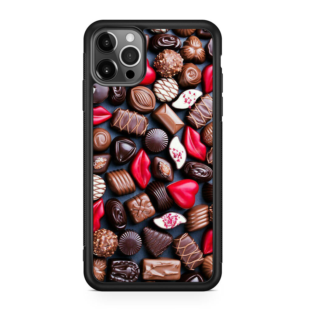 I Love Choco Pattern iPhone 12 Pro Case