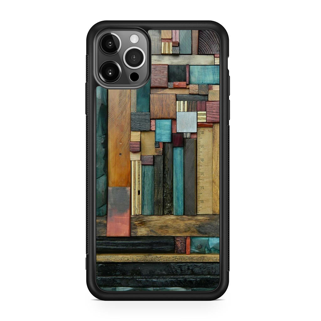 Painted Abstract Wood Sculptures iPhone 12 Pro Case