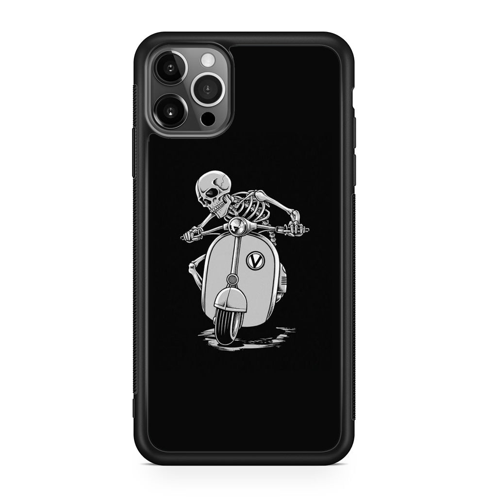 Skeleton Rides Scooter iPhone 12 Pro Max Case