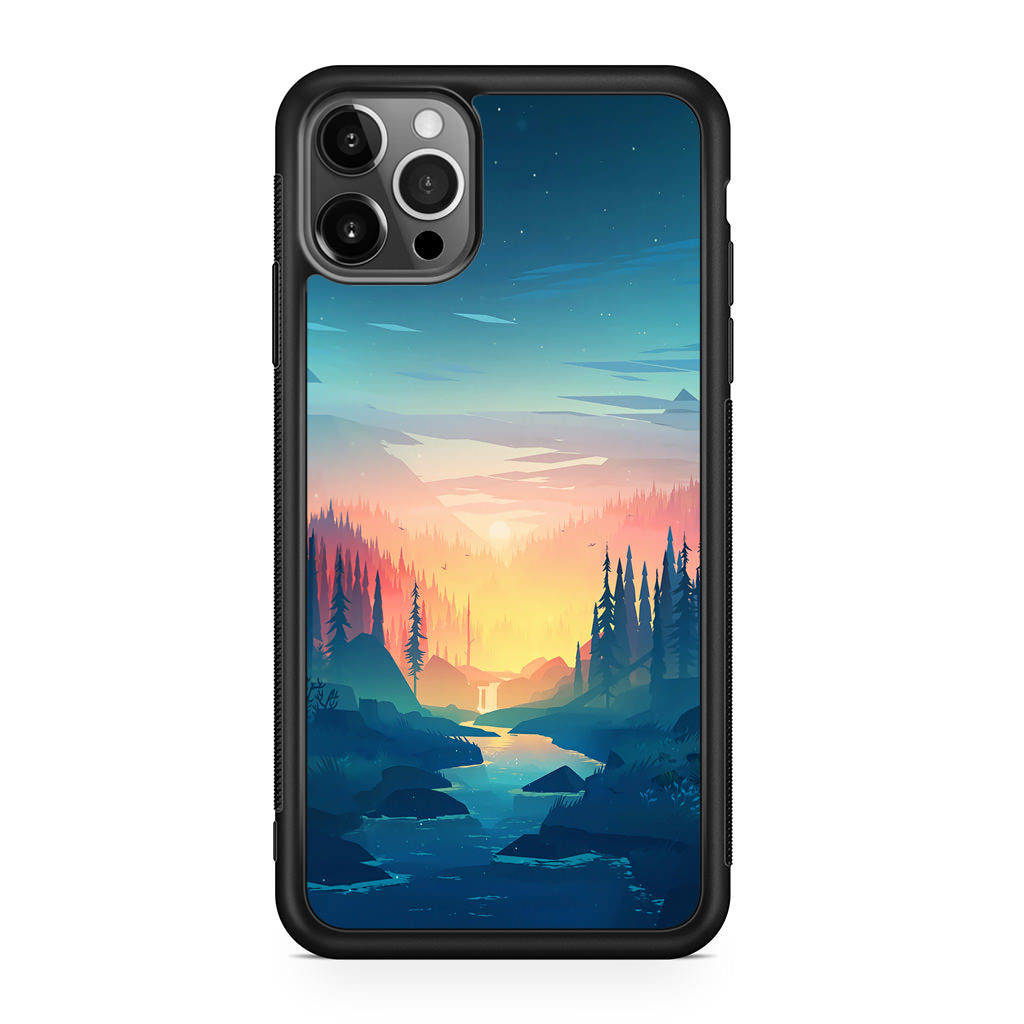 Sunset at The River iPhone 12 Pro Case