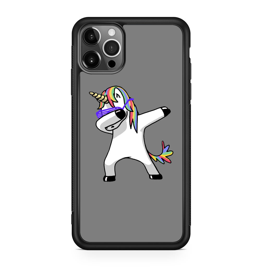 Unicorn Dabbing Grey iPhone 12 Pro Case