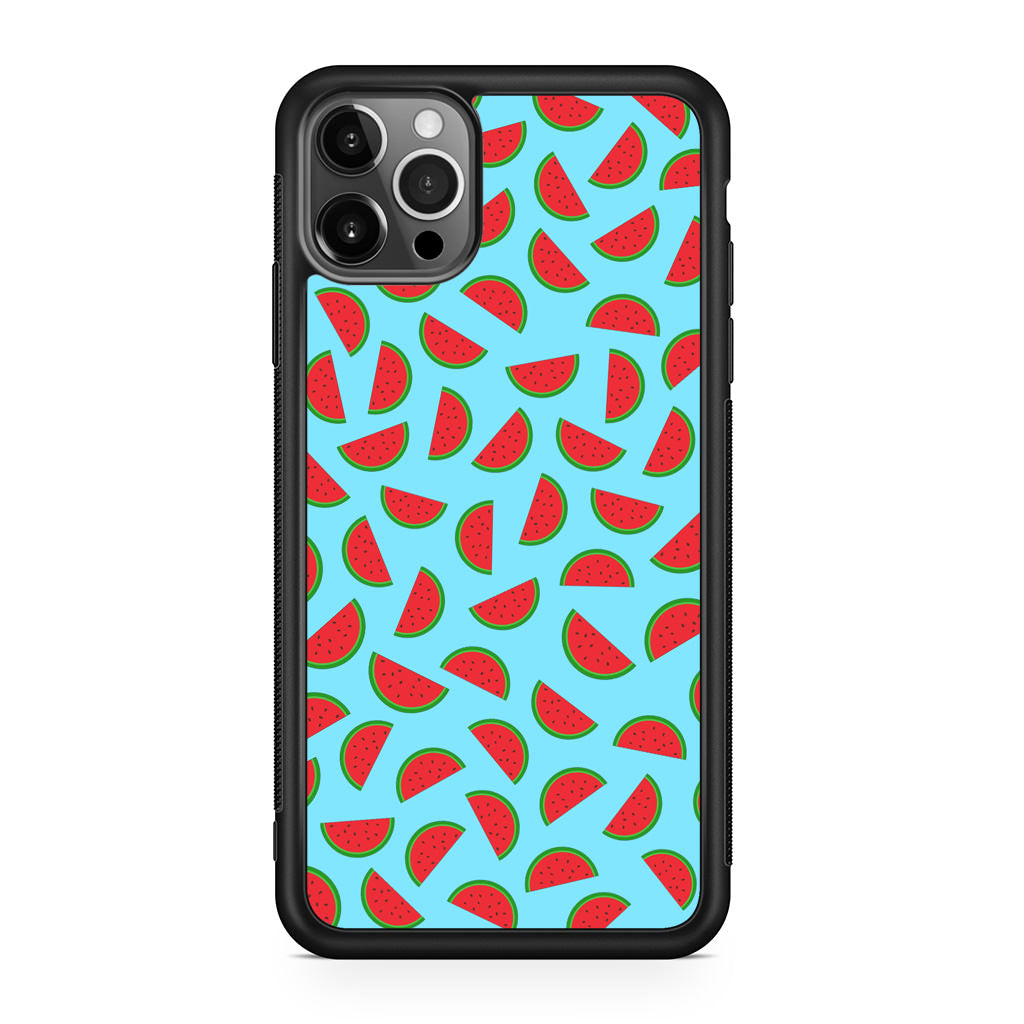 Watermelon Fruit Pattern Blue iPhone 12 Pro Max Case