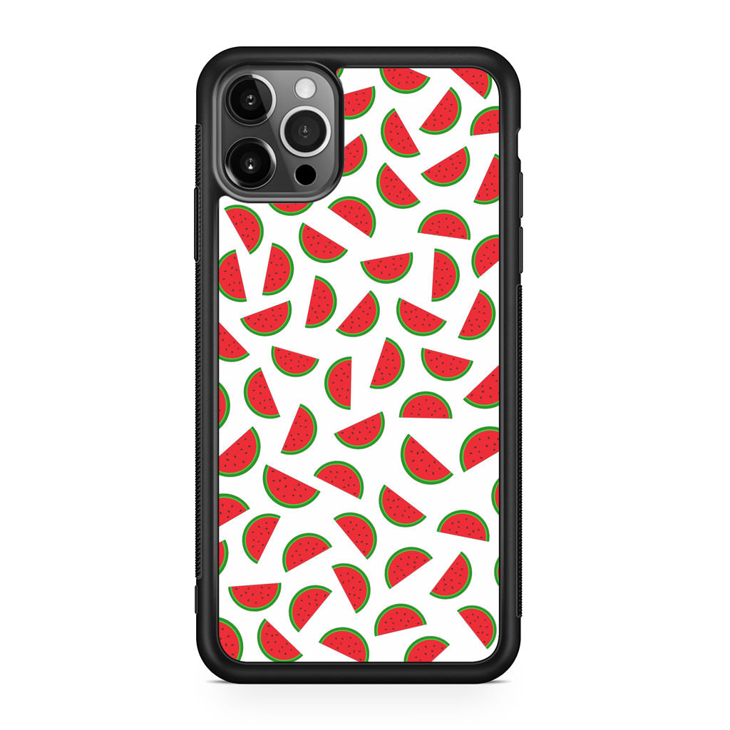 Watermelon Fruit Pattern White iPhone 12 Pro Case
