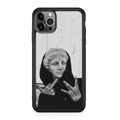 Greek Statue Wearing Hoodie iPhone 12 Pro Case