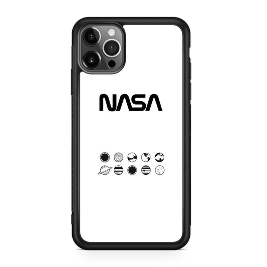 NASA Minimalist White iPhone 12 Pro Max Case