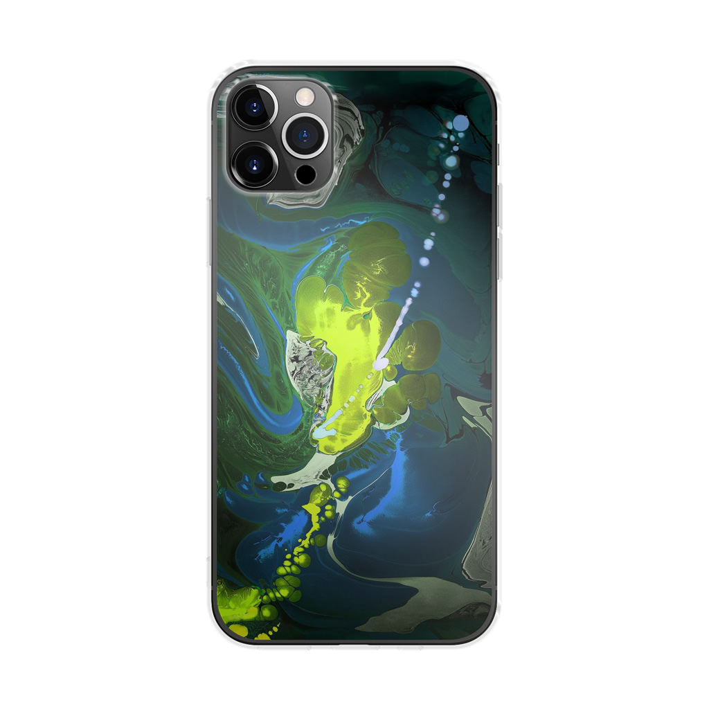 Abstract Green Blue Art iPhone 12 Pro Case