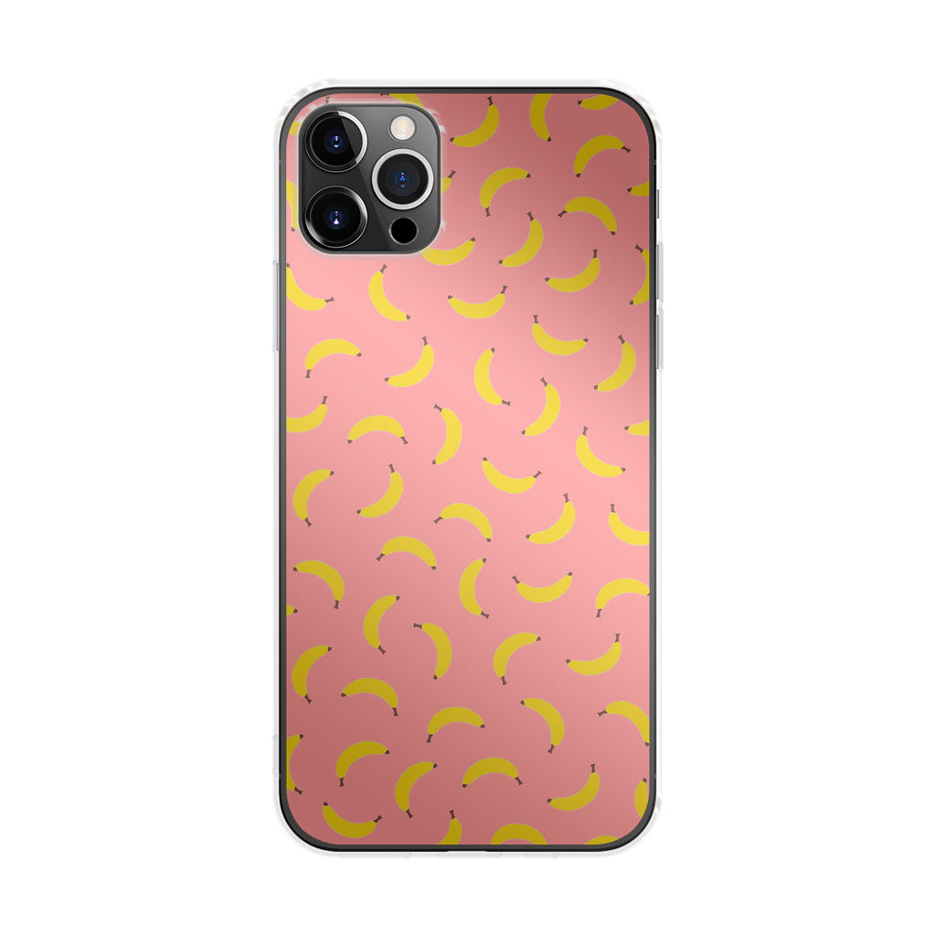 Bananas Fruit Pattern Pink iPhone 12 Pro Case