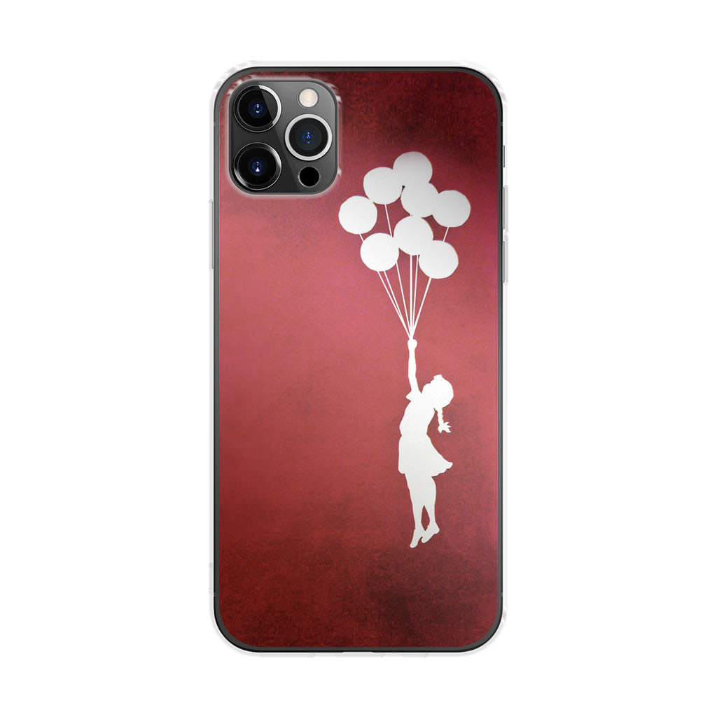 Banksy Girl With Balloons Red iPhone 12 Pro Case