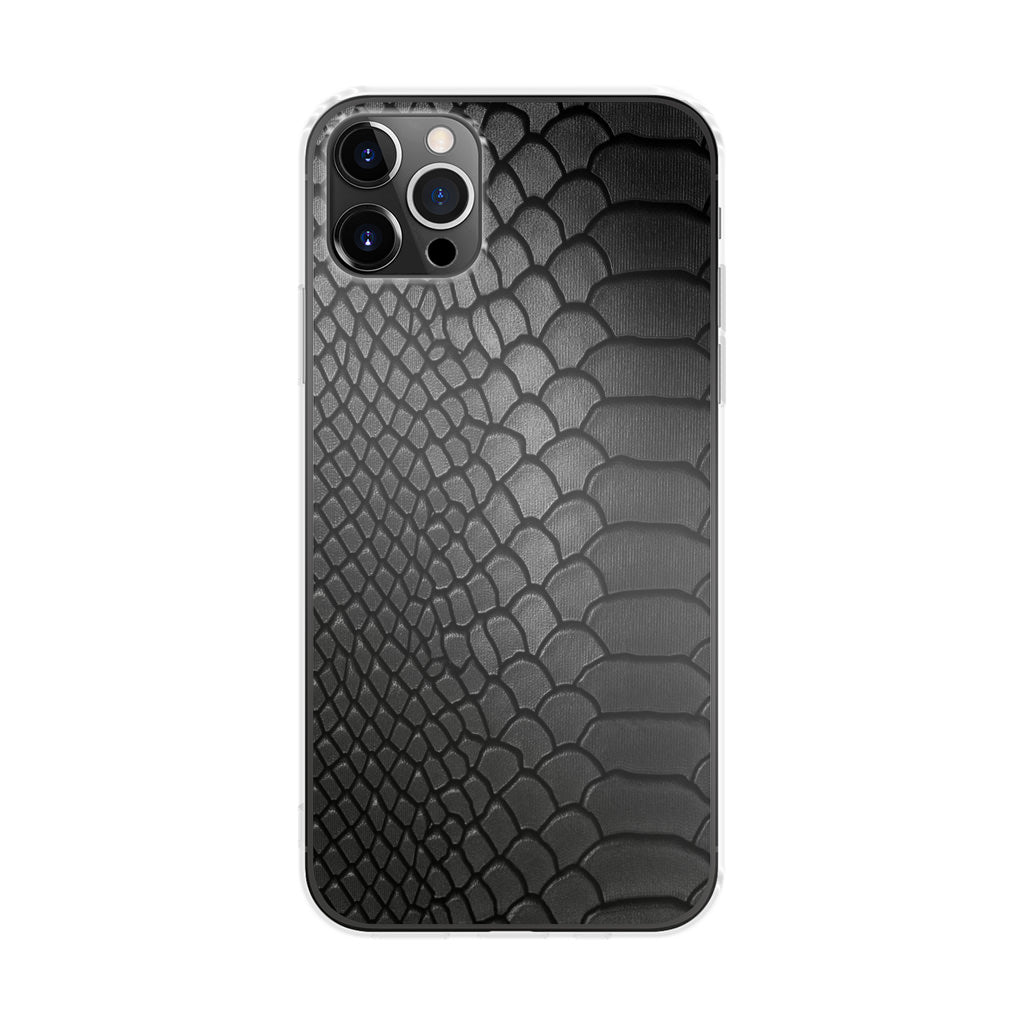 Black Snake Skin Texture iPhone 12 Pro Case