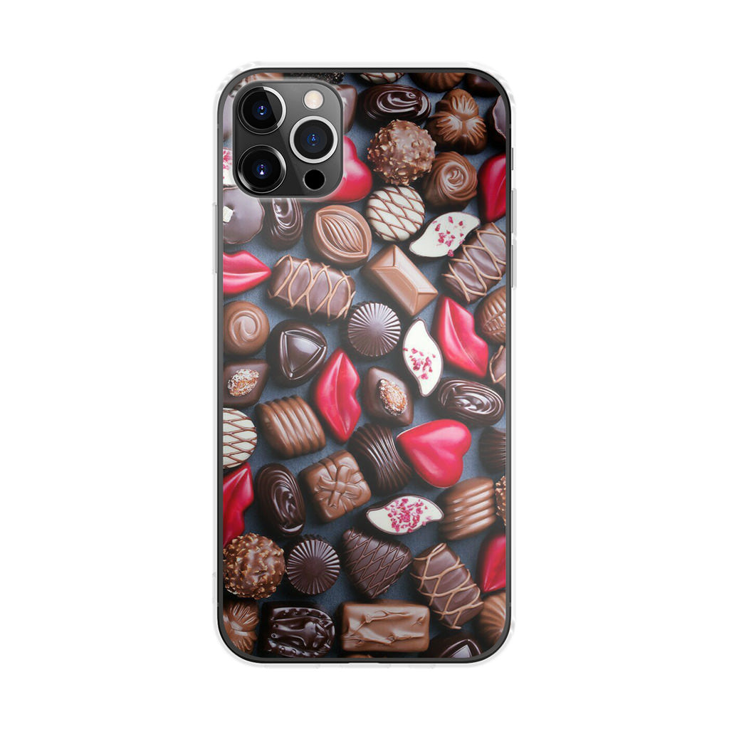 I Love Choco Pattern iPhone 12 Pro Case