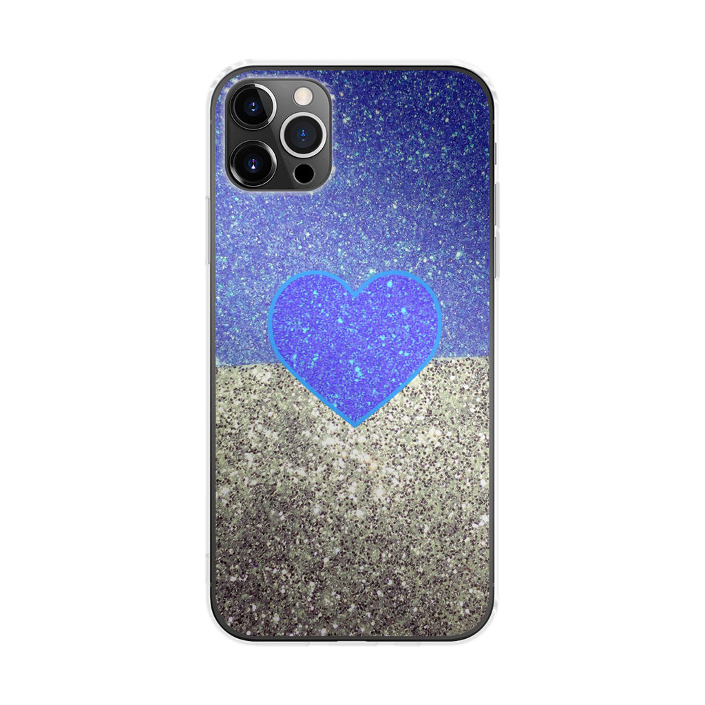 Love Glitter Blue and Grey iPhone 12 Pro Case