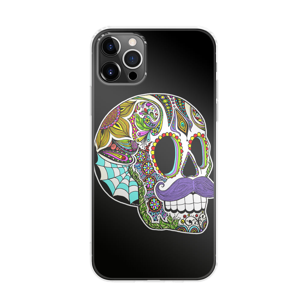 Mustache Sugar Skull iPhone 12 Pro Case