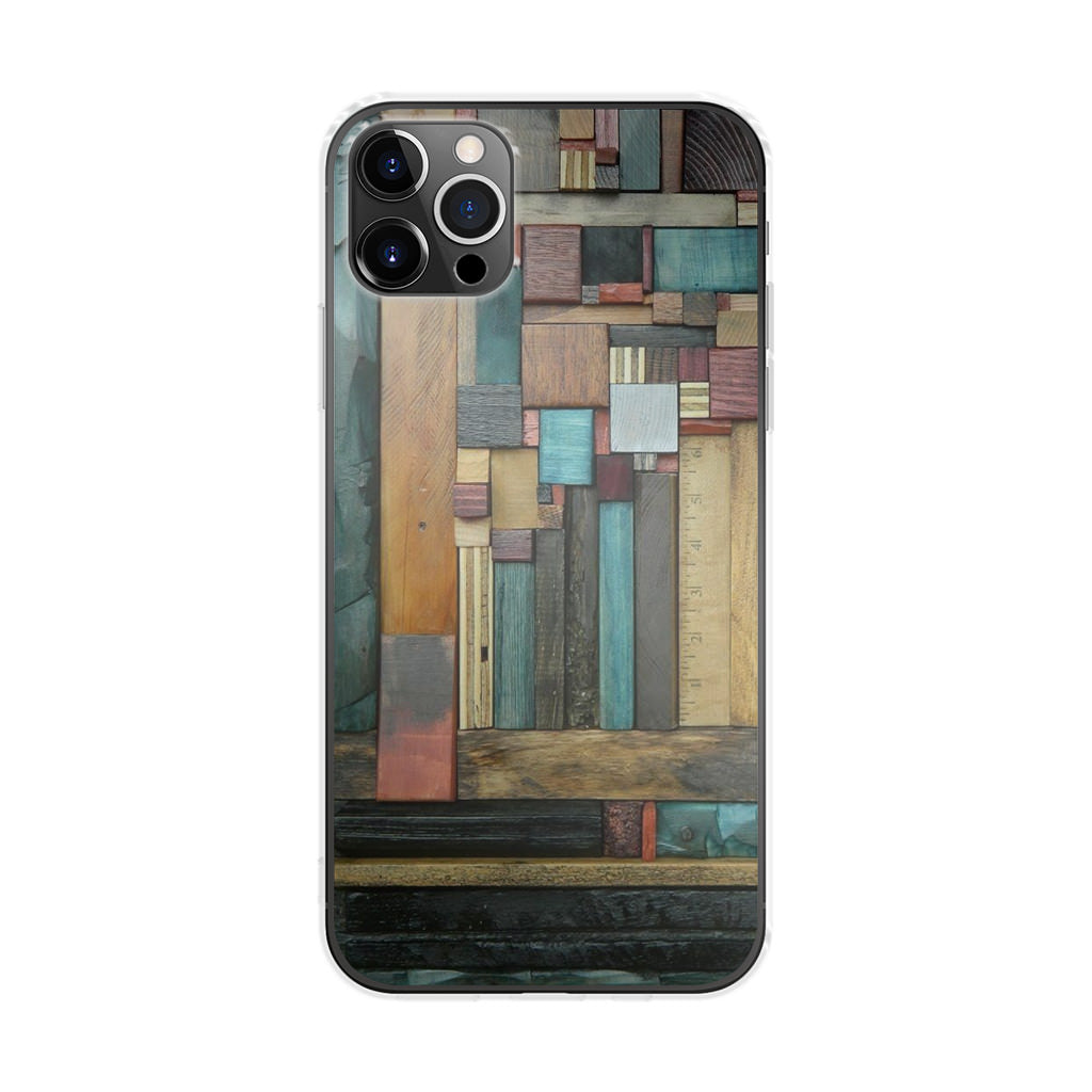 Painted Abstract Wood Sculptures iPhone 12 Pro Case