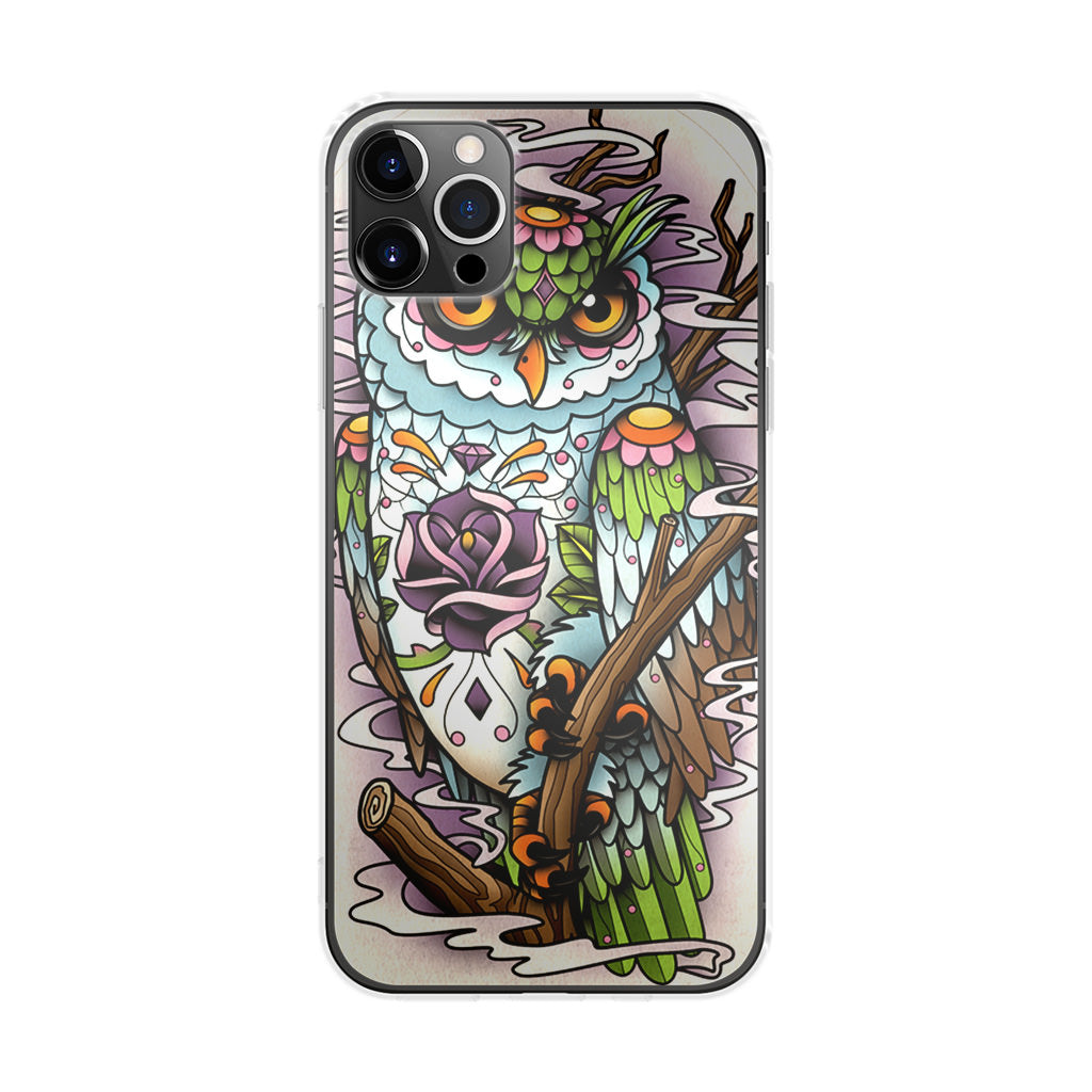 Sugar Skull Owl Tattoo iPhone 12 Pro Max Case
