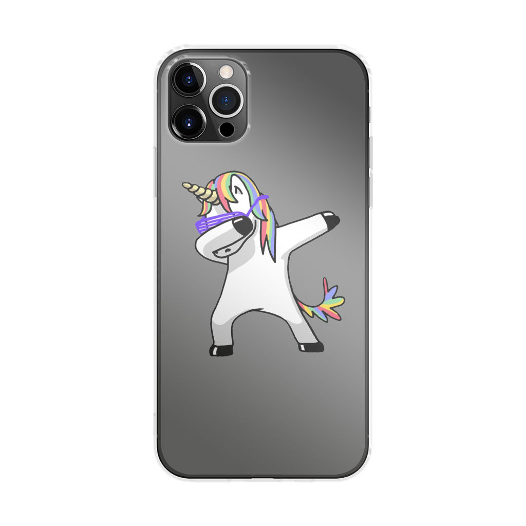 Unicorn Dabbing Grey iPhone 12 Pro Case