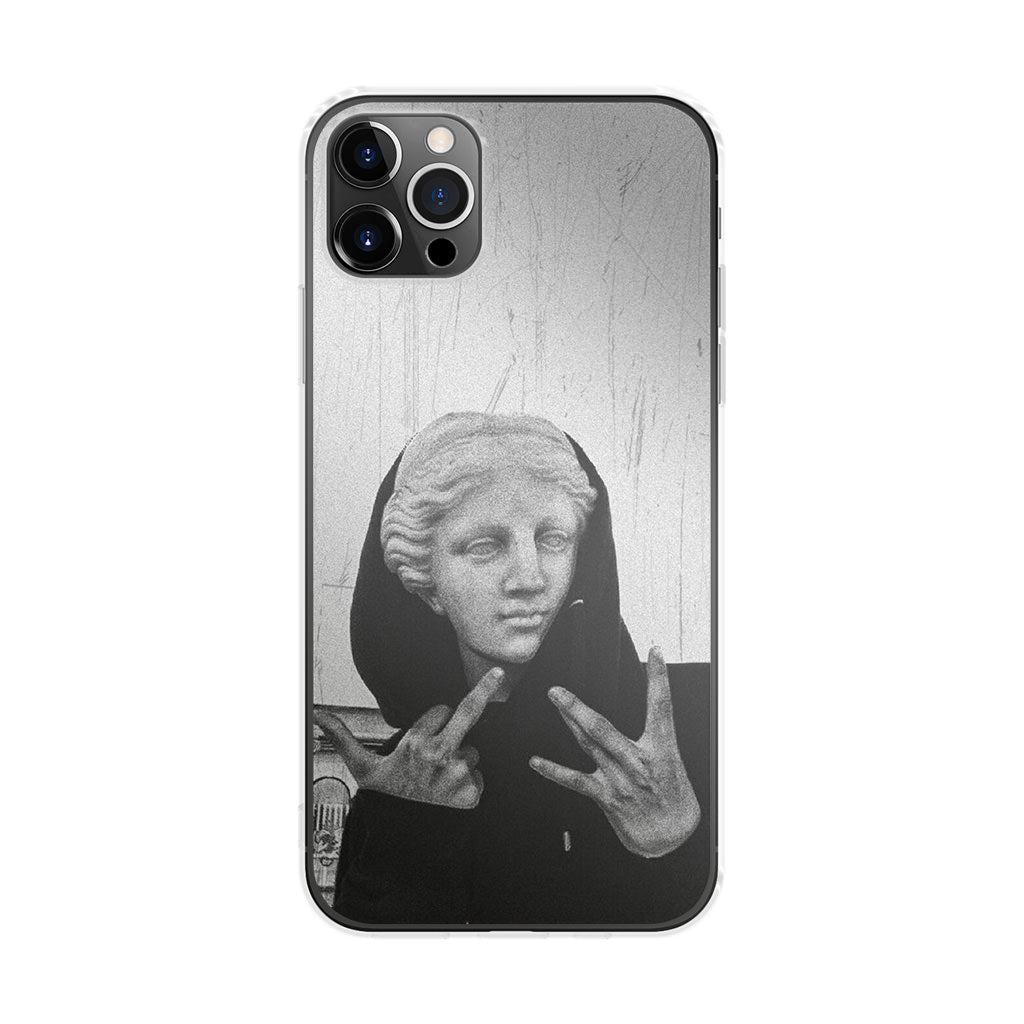 Greek Statue Wearing Hoodie iPhone 12 Pro Case