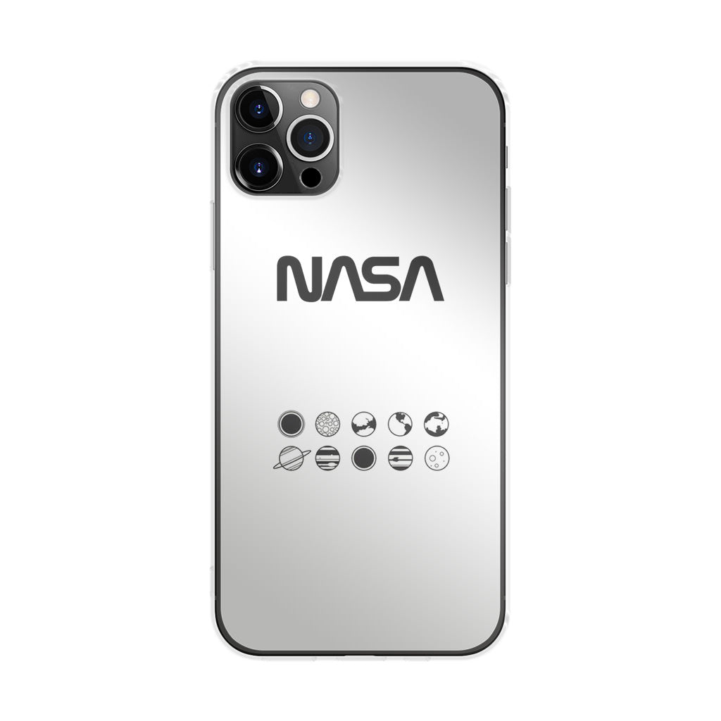 NASA Minimalist White iPhone 12 Pro Case